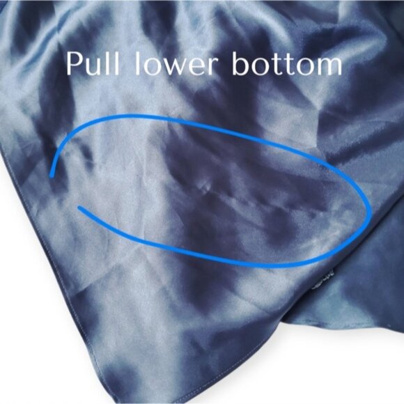 LA SENZA Steel Blue Satin Slip Dress with V String Low Back Detailing - Picture 16 of 16